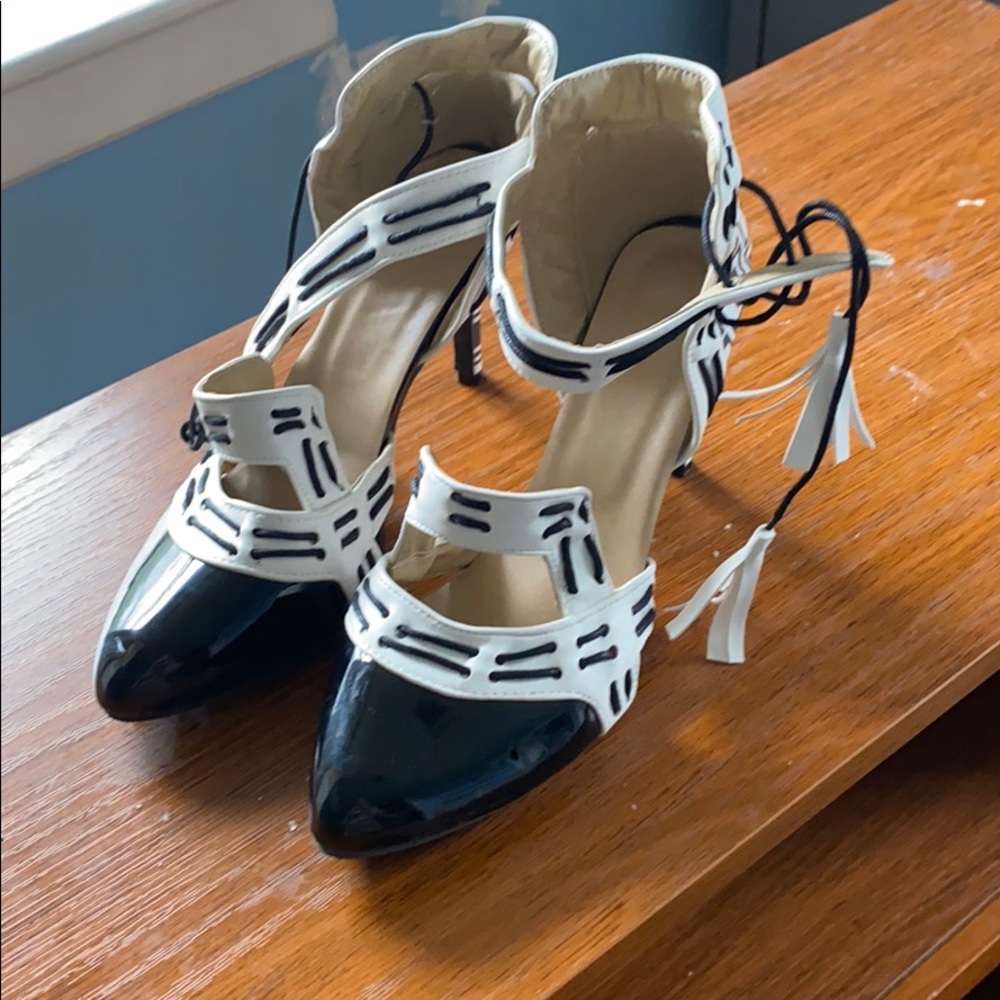 Crazy black and white heels!